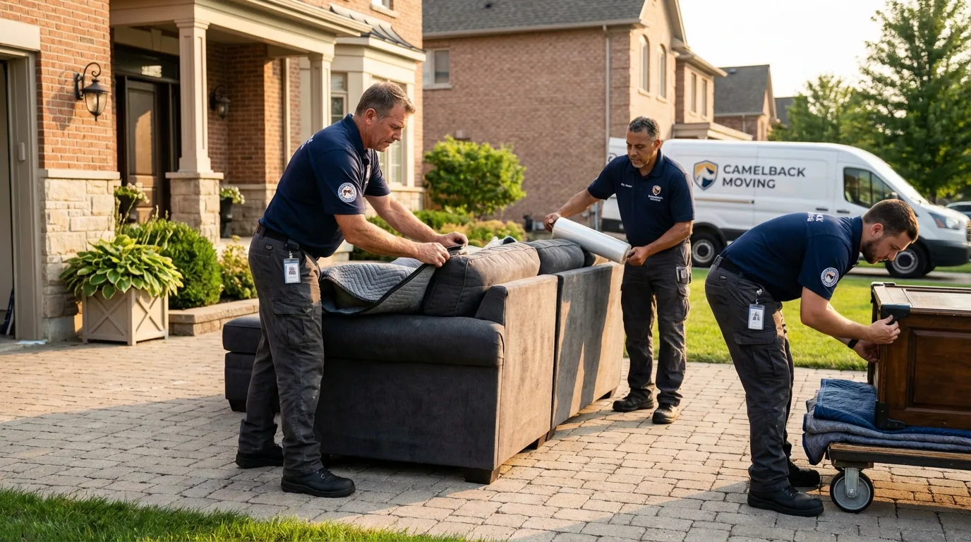 Large estate moving crew wrapping furniture in Alma, GA